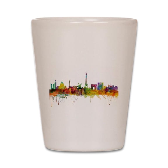 CafePress - Paris France Skyline - White Shot Glass, Unique and Funny Shot Glass
