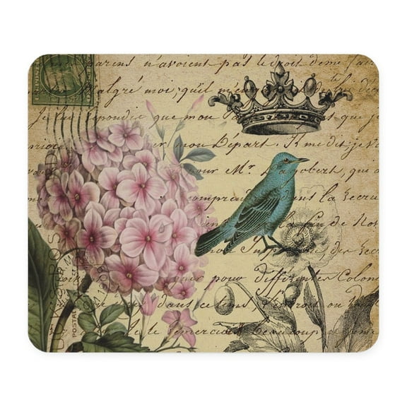 CafePress - Paris Hydrangea Butterfly French Botanical Art Mou - Non-slip Rubber Mousepad, Gaming Mouse Pad