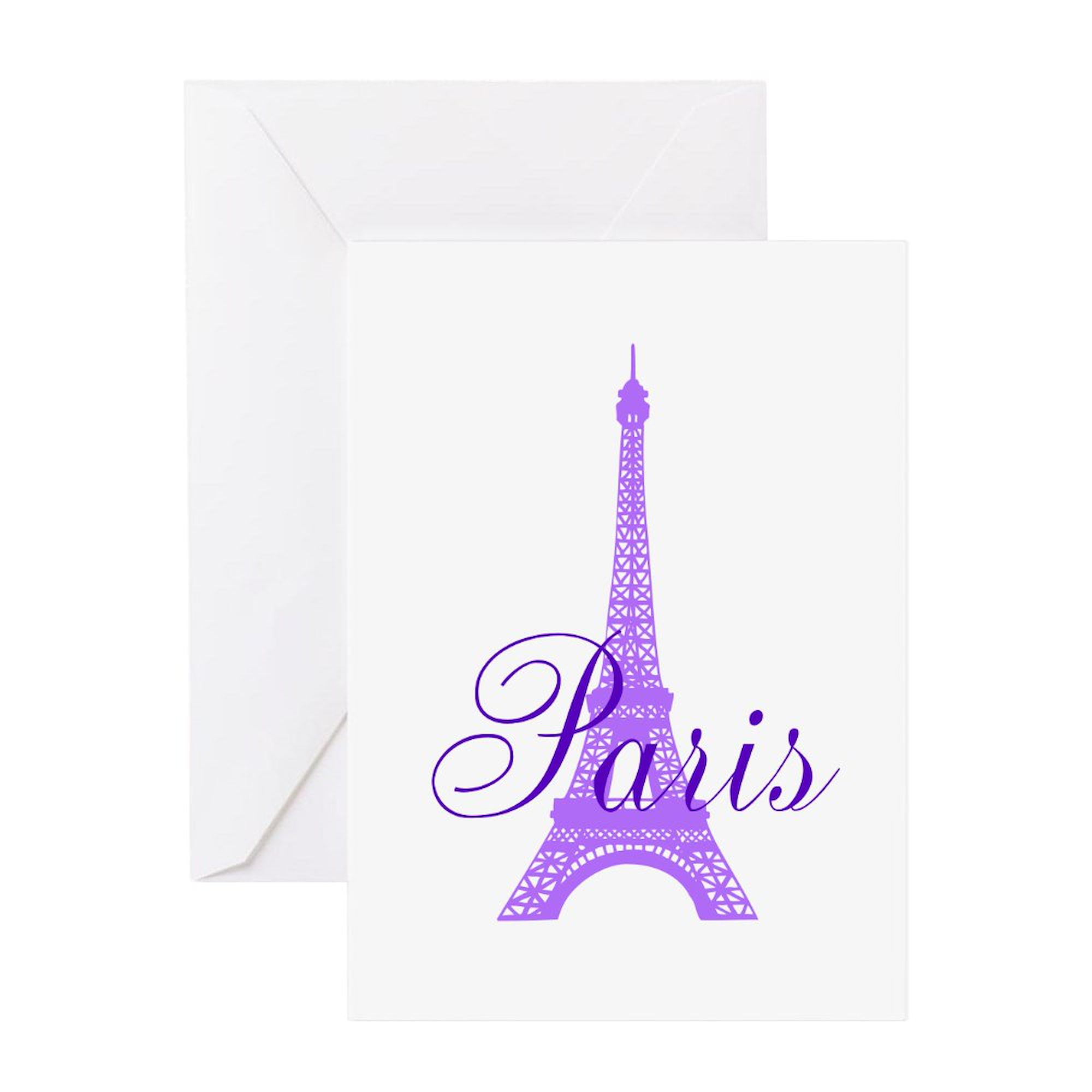 CafePress - Paris Violet Greeting Cards - Greeting Card, Blank Inside Matte