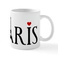 thumbnail image 1 of CafePress - Paris With Eiffel Tower And Red Heart Mug - 11 oz Ceramic Mug - Novelty Coffee Tea Cup, 1 of 6