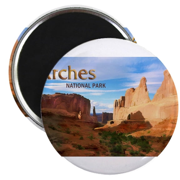 CafePress - Park Avenue At Arches National Park POSTER Magnets - 2.25" Round Magnet, Refrigerator Magnet, Button Magnet Style
