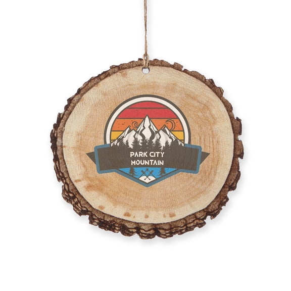 CafePress - Park City Mountain Resort Park City Utah - Rustic Wood Ornament, 2.75"x2.5"