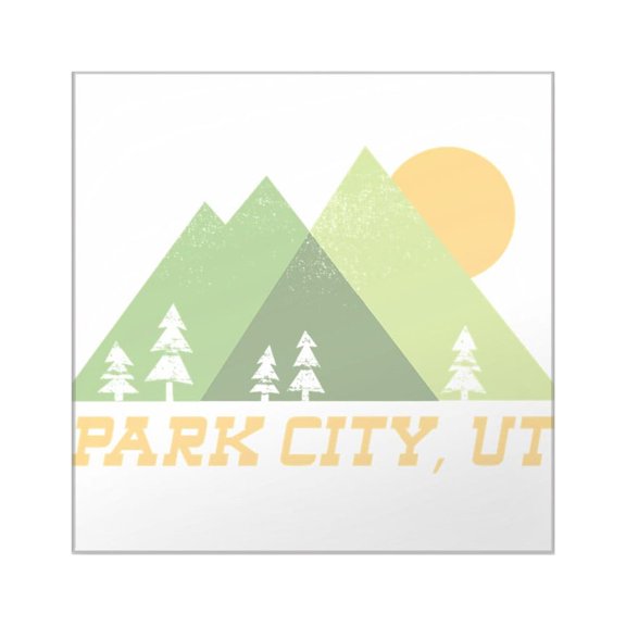 CafePress - Park City Utah Mountain Sun - Square Sticker 3" x 3"