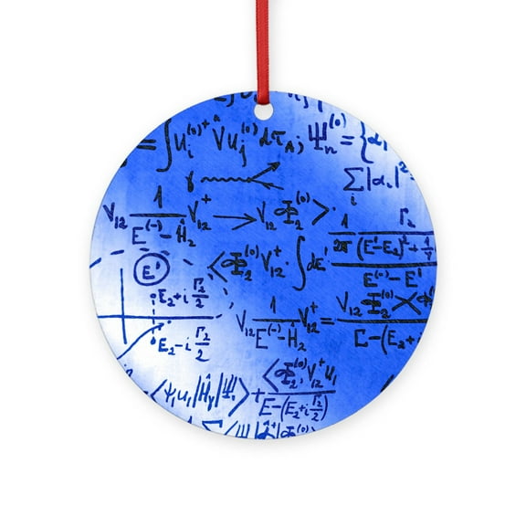 CafePress - Particle Physics Equations -  Round Wood Ornament 4"