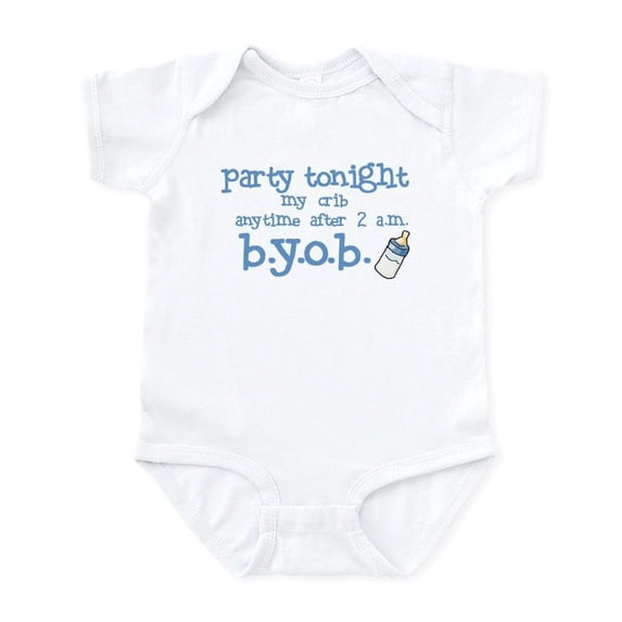 CafePress - Party At My Crib Infant Bodysuit - Baby Light Bodysuit, Size Newborn - 24 Months