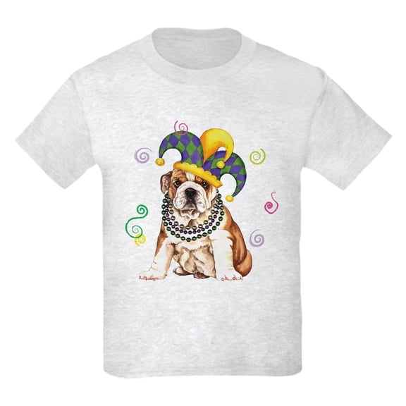 CafePress - Party Bulldog Kids Light T Shirt - Light Classic Kids Graphic, Short Sleeve T-Shirt, Sizes XS-XL