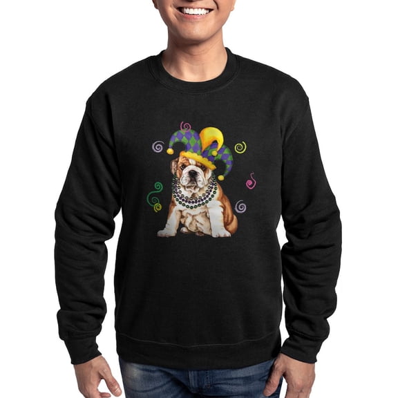 CafePress - Party Bulldog Sweatshirt (Dark) - Classic Crew Neck Sweatshirt