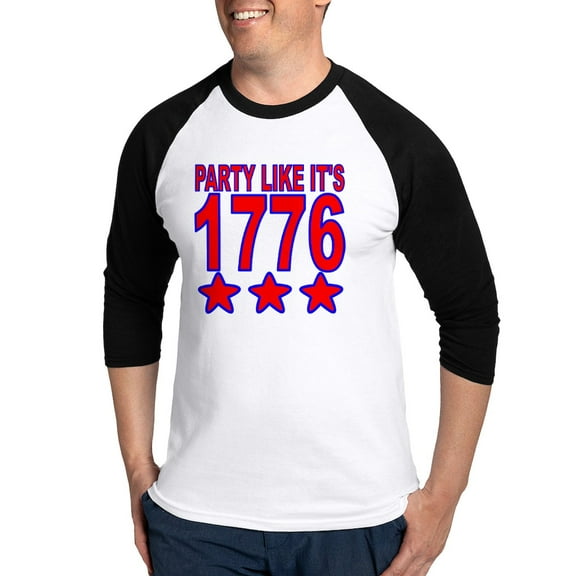 CafePress - Party Like Its 1776 Baseball Jersey - Cotton Baseball Jersey, 3/4 Raglan Sleeve Shirt