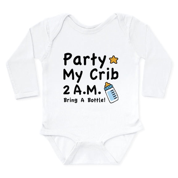 CafePress - Party My Crib Body Suit - Long Sleeve Cotton Baby Bodysuit