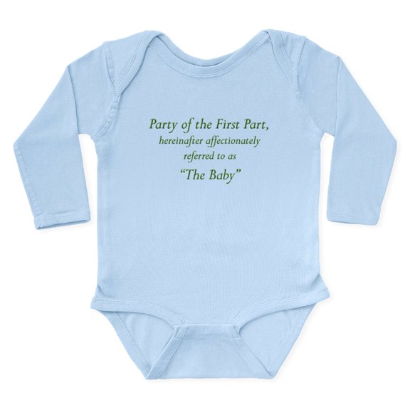 CafePress - Party Of The First Part Body Suit - Long Sleeve Cotton Baby Bodysuit