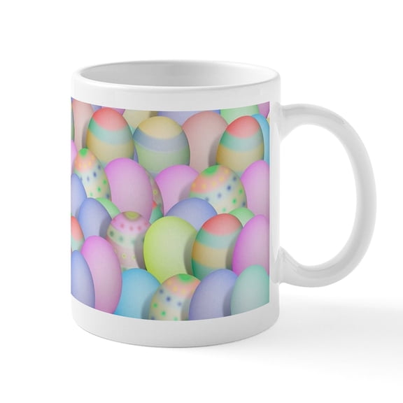 CafePress - Pastel Colored Easter Eggs Mugs - 11 oz Ceramic Mug - Novelty Coffee Tea Cup