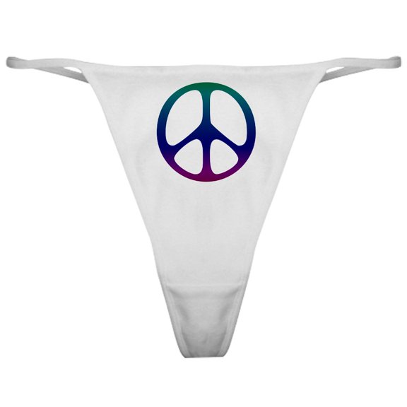 CafePress - Pastel Peace Classic Thong - Women's Novelty Thong Panties Underwear