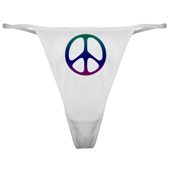 CafePress - Pastel Peace Classic Thong - Women's Sexy Novelty Thong Panties Underwear