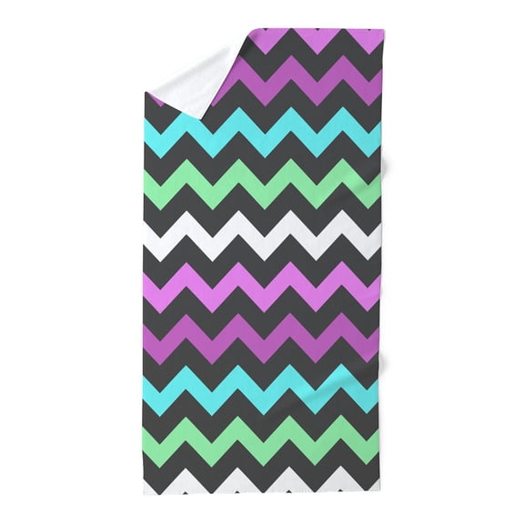 CafePress - Pastel Pink Aqua Chevron Pattern - Large Beach Towel, Soft 30"x60" Towel with Unique Design