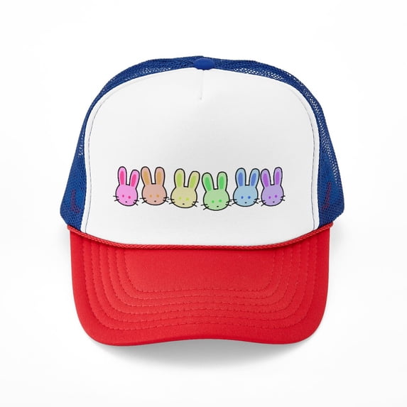 CafePress - Pastel Rainbow Bunnies - Adjustable Unisex Printed Trucker Hat with Mesh Back
