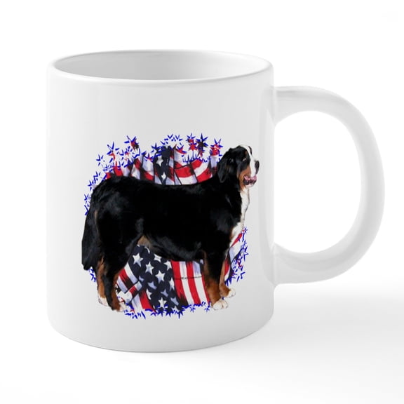 CafePress - Patriotic Berner - 20 Oz White Ceramic Mega Mug