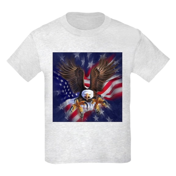 CafePress - Patriotic Eagle T Shirt - Light T-Shirt Kids XS-XL