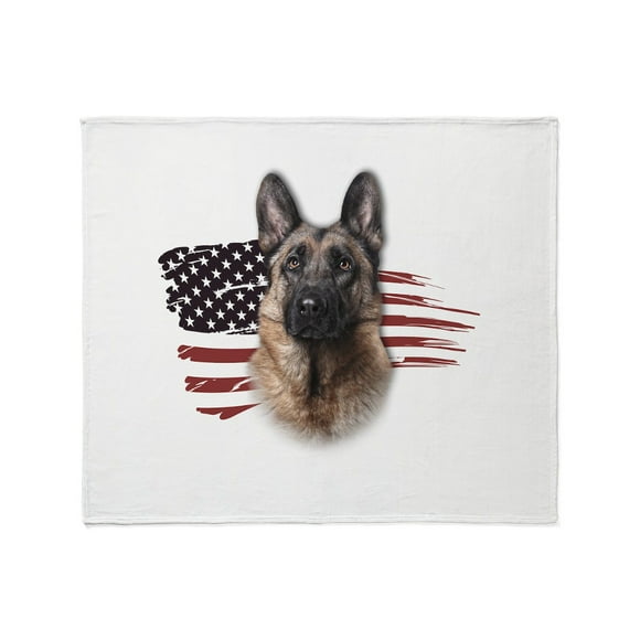 CafePress - Patriotic German Shepherd Throw Blanket - Soft Fleece Throw Blanket, 50"x60" Stadium Blanket