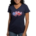 thumbnail image 1 of CafePress - Patriotic Peace Sign And USA Flag Women's V Neck D - Women's V-Neck Dark T-Shirt, 1 of 4