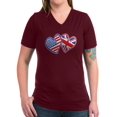 thumbnail image 1 of CafePress - Patriotic Peace Sign And USA Flag Women's V Neck D - Women's V-Neck Dark T-Shirt, 1 of 1