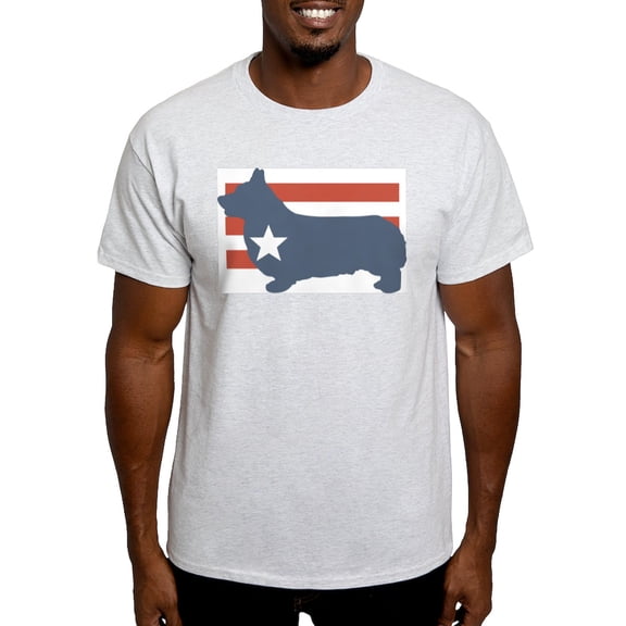 CafePress - Patriotic Pembroke Welsh Corg Ash Grey T Shirt - Light T-Shirt - CP