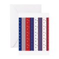 thumbnail image 1 of CafePress - Patriotic Strs & Stripes Abstract A Greeting Cards - Greeting Card, Blank Inside Matte, 1 of 3