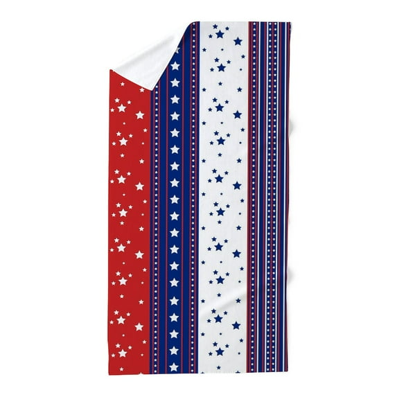 CafePress - Patriotic Strs & Stripes Abstract Amer - Large Beach Towel, Soft 30"x60" Towel with Unique Design