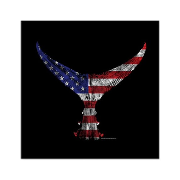 CafePress - Patriotic Tuna Tail Sticker - Square Sticker 3" x 3"