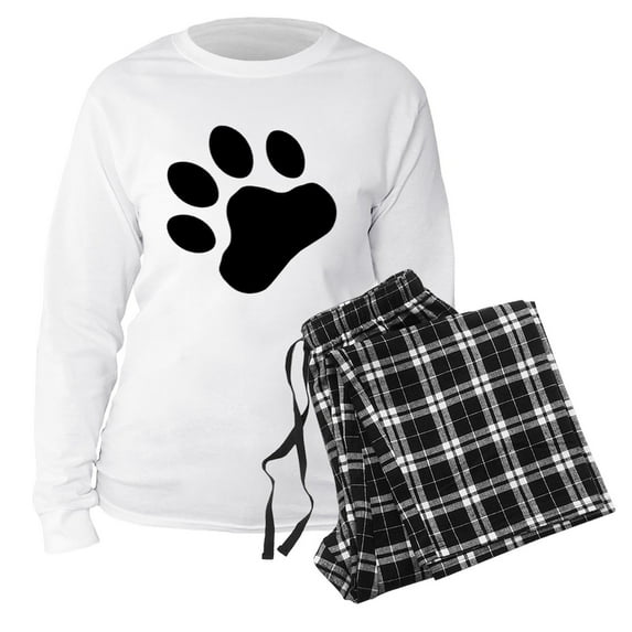 CafePress - Paw Print - Women's Long Sleeve Relaxed Fit Cotton Light Pajama Set