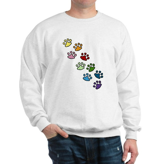 CafePress - Paw Prints Sweatshirt - Crew Neck Sweatshirt