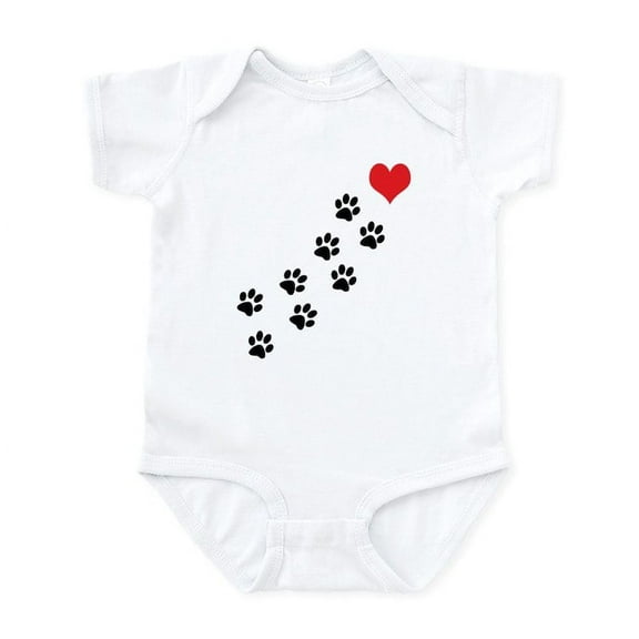 CafePress - Paw Prints To My Heart Infant Bodysuit - Baby Light Bodysuit, Size Newborn - 24 Months