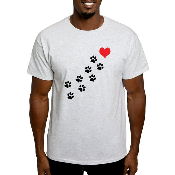CafePress - Paw Prints To My Heart Light T Shirt - Men's Classic Graphic T-Shirt