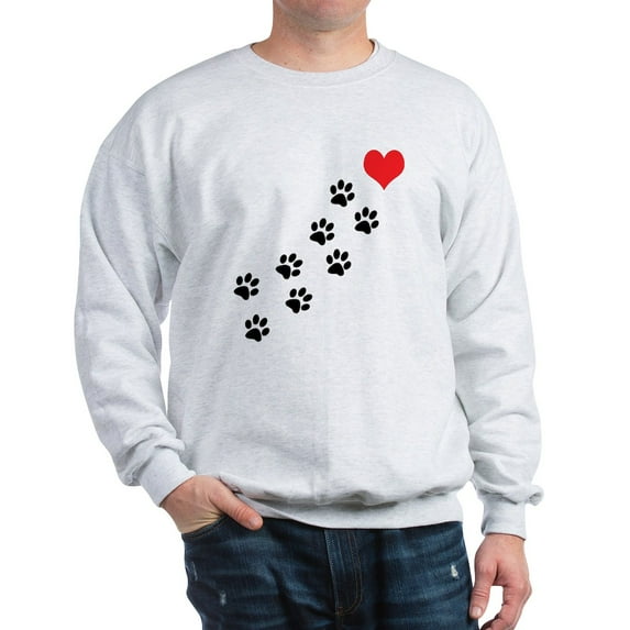 CafePress - Paw Prints To My Heart Sweatshirt - Crew Neck Sweatshirt