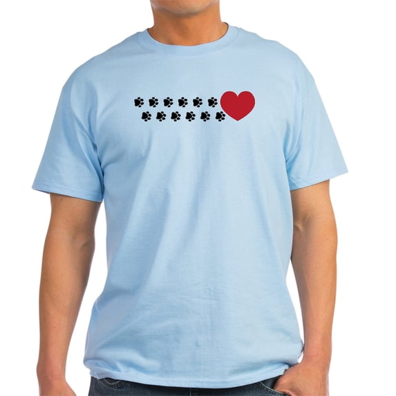 CafePress - Pawprint Hearts Light T Shirt - Men's Classic Graphic T-Shirt