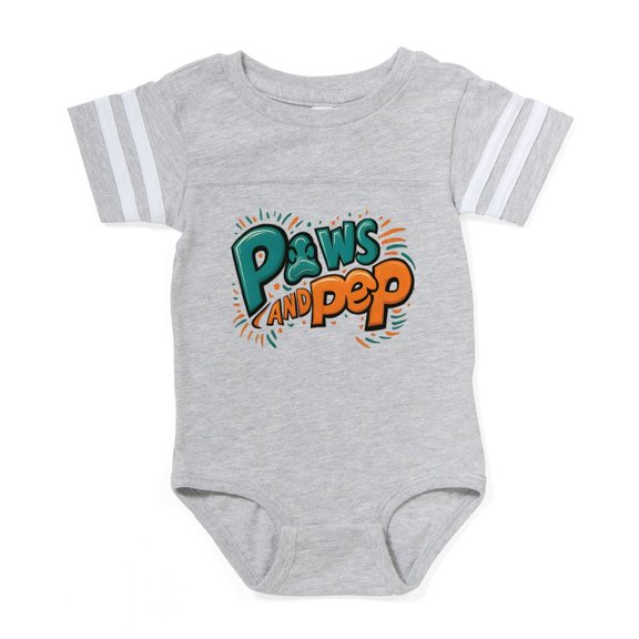 CafePress - Paws Ans Pep - Cute Infant Baby Football Bodysuit