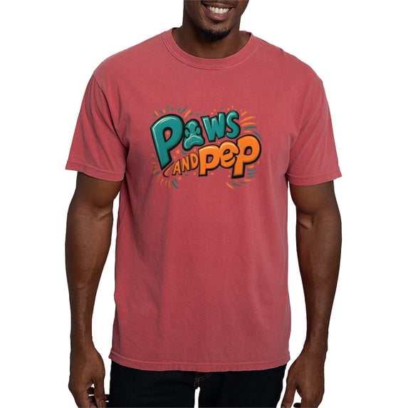 CafePress - Paws Ans Pep Men's Comfort Colors® T Shirt - Mens Comfort Colors Shirt