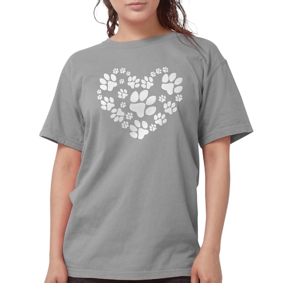 CafePress - Paws Heart T Shirt - Womens Comfort Colors® Shirt