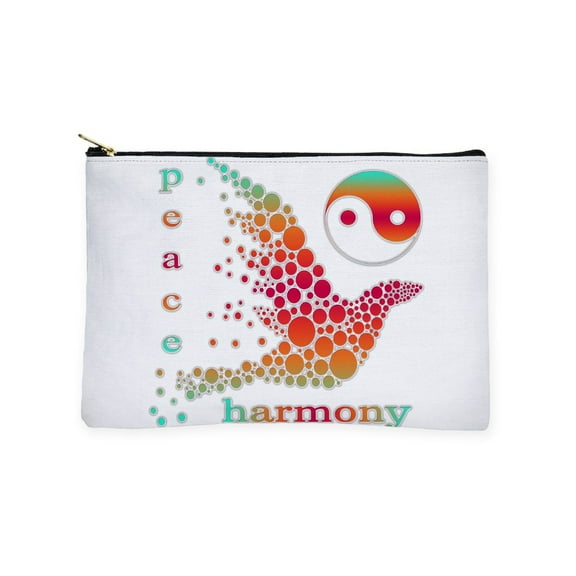 CafePress - Peace And Harmony - Zipper Makeup Pouch, 8.5"x6"
