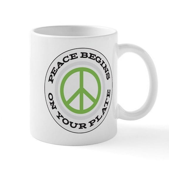 CafePress - Peace Begins On Your - 11 oz Ceramic Mug - Novelty Coffee Tea Cup