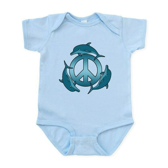 CafePress - Peace Dolphin Infant Bodysuit - Baby Light Bodysuit, Size Newborn - 24 Months