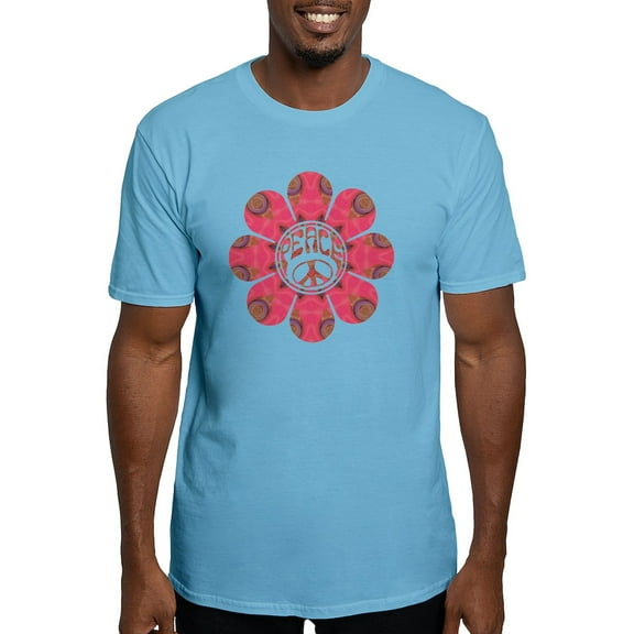 CafePress - Peace Flower Affection Fitted T Shirt - Fitted T-Shirt, Vintage Fit Soft Cotton Tee