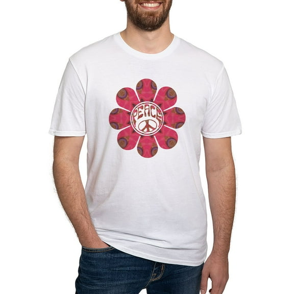 CafePress - Peace Flower Affection Fitted T Shirt - Fitted T-Shirt, Vintage Fit Soft Cotton Tee