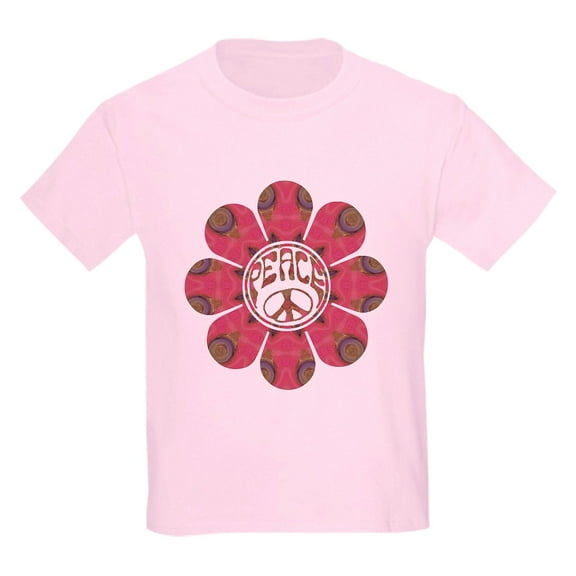 CafePress - Peace Flower Affection Kids Light T Shirt - Light T-Shirt Kids XS-XL