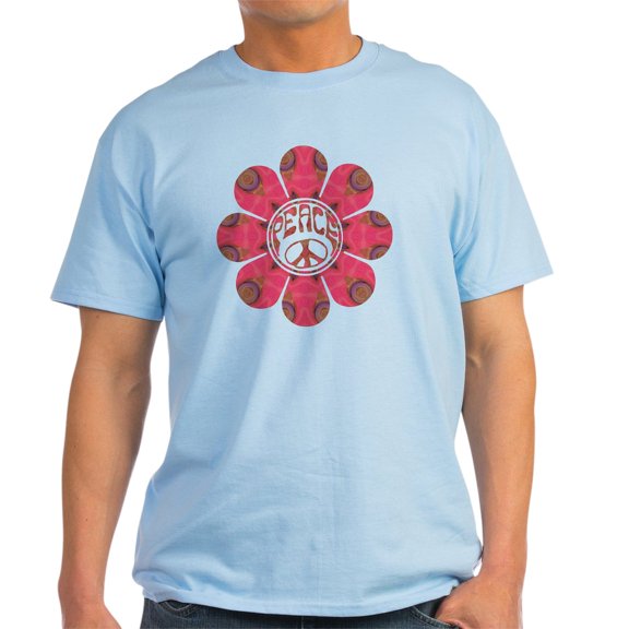 CafePress - Peace Flower Affection Light T Shirt - Men's Classic Graphic T-Shirt