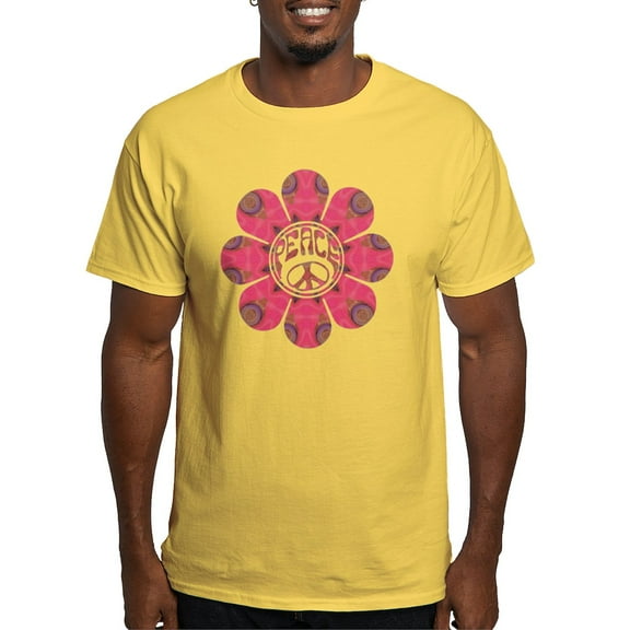 CafePress - Peace Flower Affection Light T Shirt - Men's Classic Graphic T-Shirt