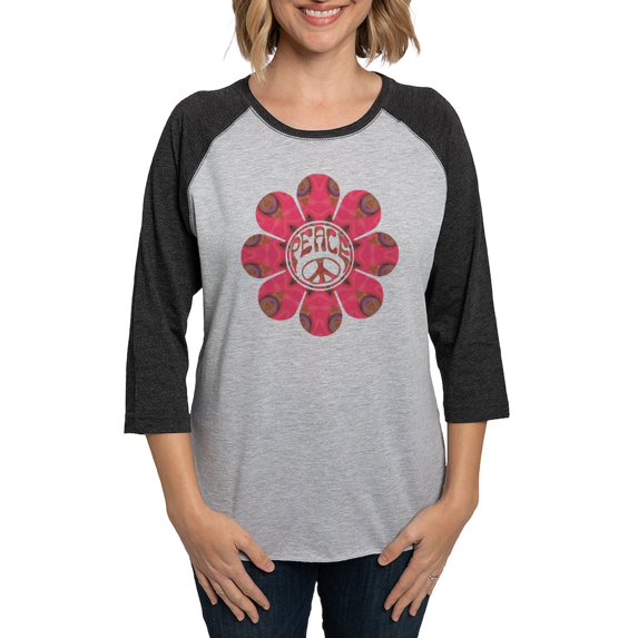 CafePress - Peace Flower Affection Long Sleeve T Shirt - Womens Baseball Tee
