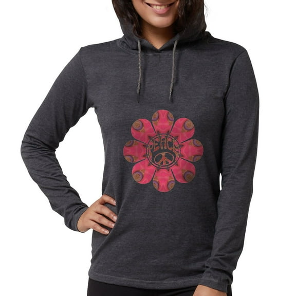 CafePress - Peace Flower Affection Long Sleeve T Shirt - Womens Hooded Shirt