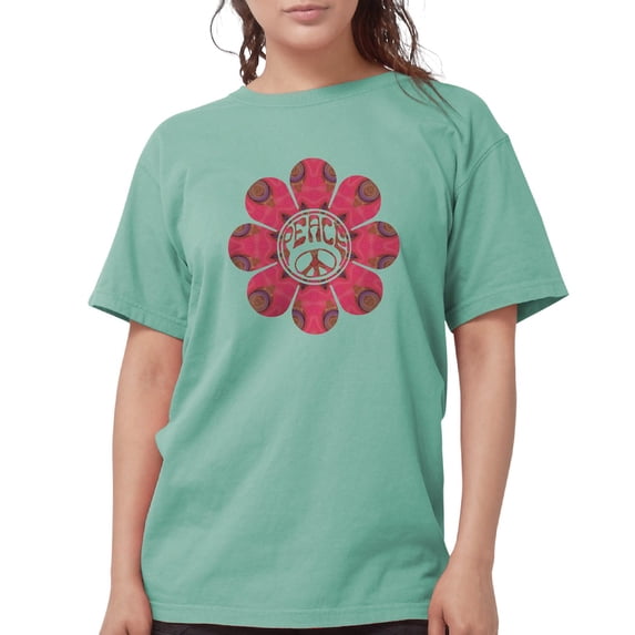CafePress - Peace Flower Affection T Shirt - Womens Comfort Colors® Shirt