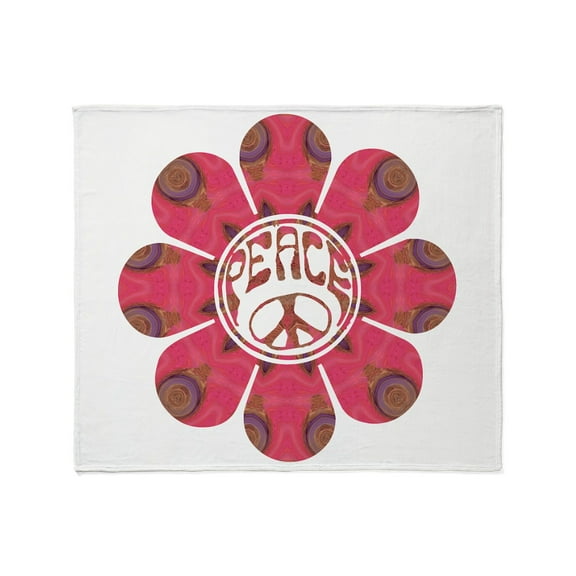 CafePress - Peace Flower Affection Throw Blanket - Soft Fleece Throw Blanket, 50"x60" for All Ages