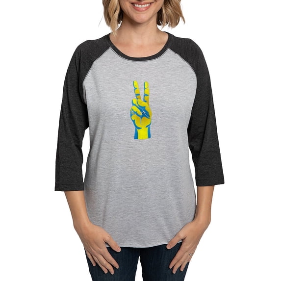 CafePress - Peace For Ukraine Ukrainian Ha Long Sleeve T Shirt - Womens Baseball Tee